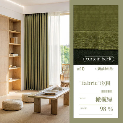 Custom Size Super Soft Chenille High Blackout Curtains for Bedroom Living Room Romantic Colors Three-dimensional Texture