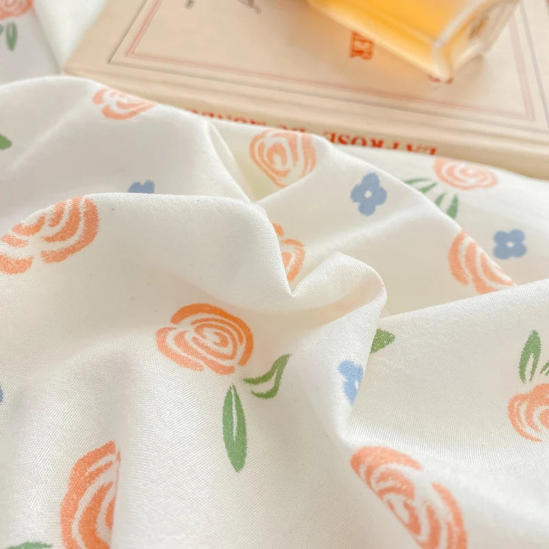 100% Washed Floral Bedding Set