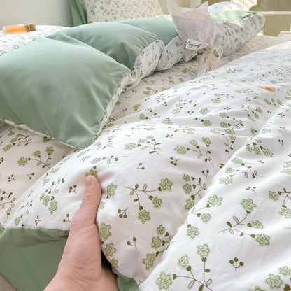 100% Washed Floral Bedding Set