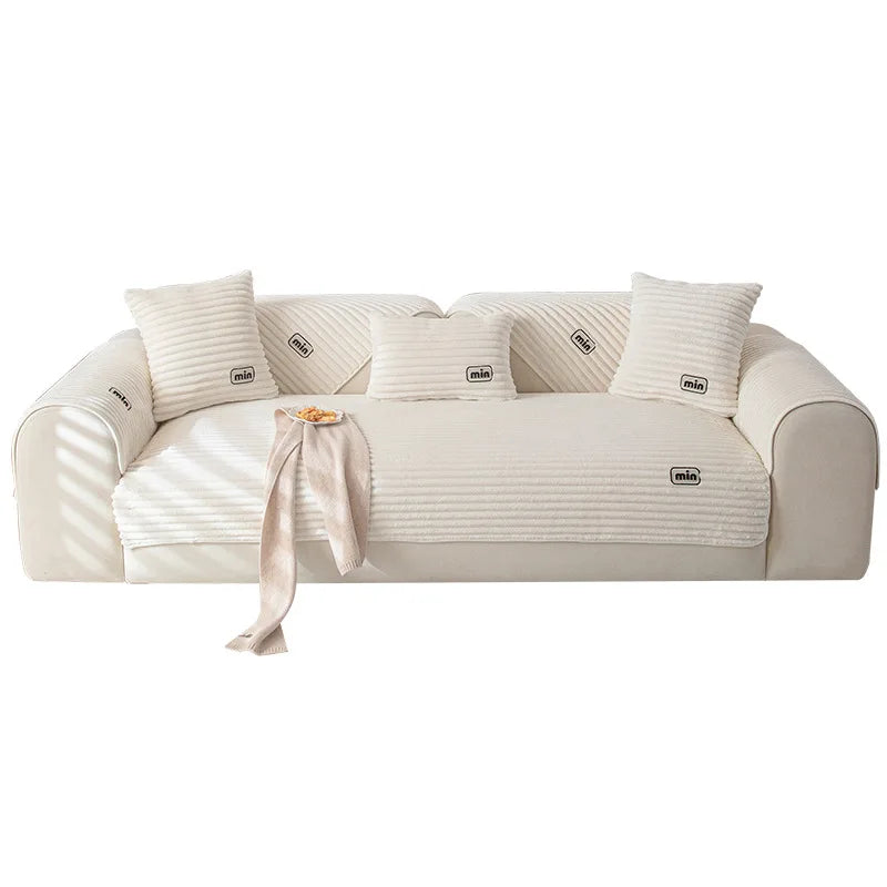 Winter Rabbit Fur Plush Sofa Cushion, Thickened Non-Slip Seat Pad, Anti-Cat Scratch Sofa Cover for Cross-Border