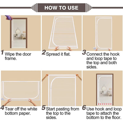 Zipper Door Screen Anti-cat PPT Nano Door Curtain Up Opening & Left Opening Shape Anti-mosquito Mesh Screen for Pet Living Room
