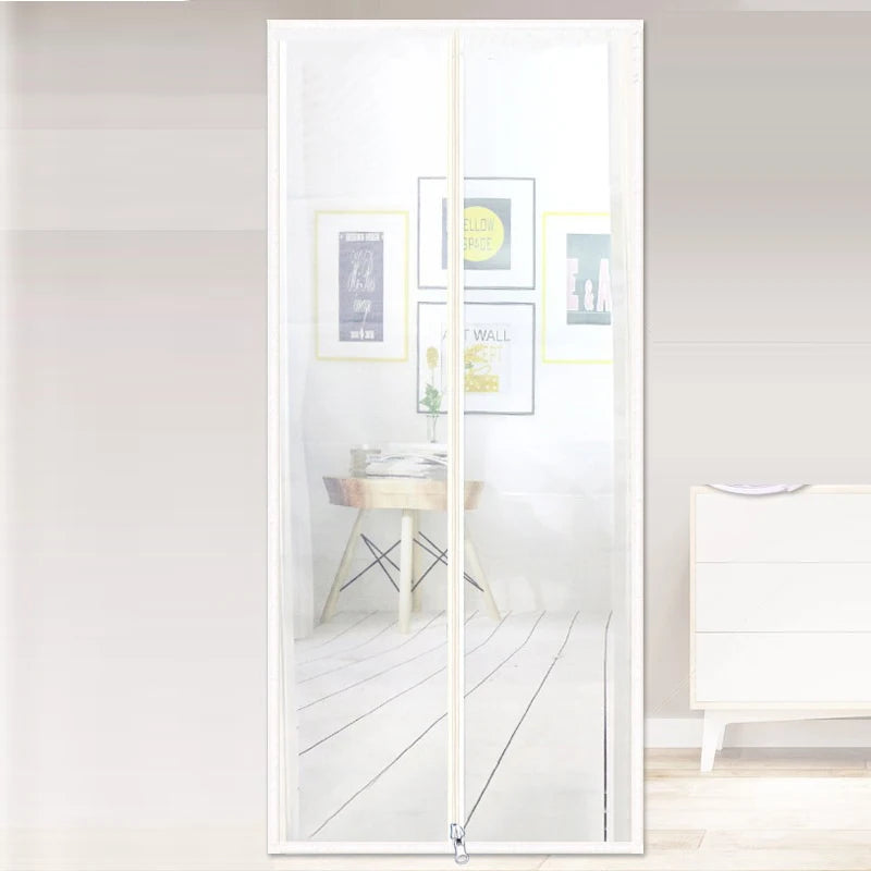 Zipper Door Screen Anti-cat PPT Nano Door Curtain Up Opening & Left Opening Shape Anti-mosquito Mesh Screen for Pet Living Room