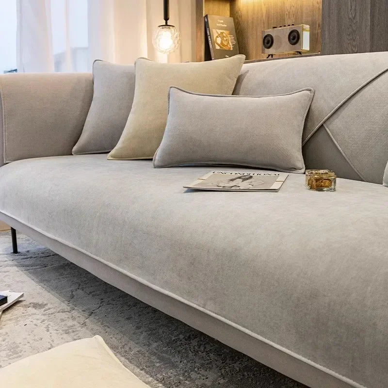 Four Seasons Universal New Chenille Non-Slip Sofa Cushion Simple Sofa Cover Towel Luxury Sofa Cushion Backrest Cover Home Decor