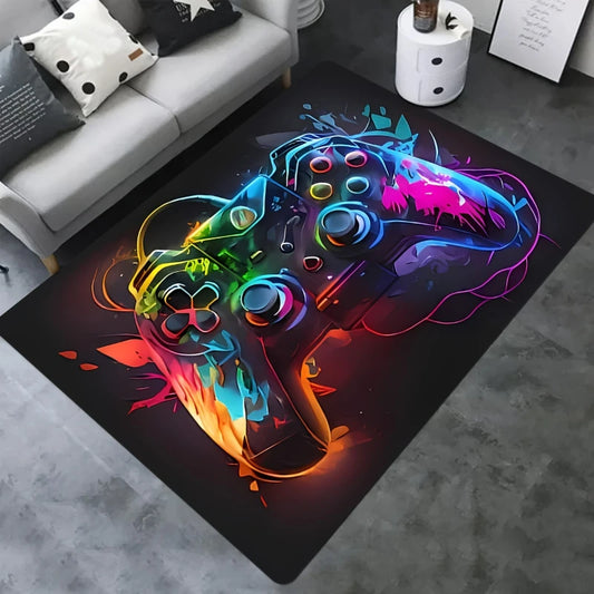 Modern Colorful Gaming Themed Floor Rug