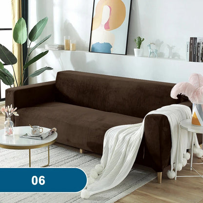 Soft & Thick Velvet Sofa Cover with Armrest for L-Shaped Sofas