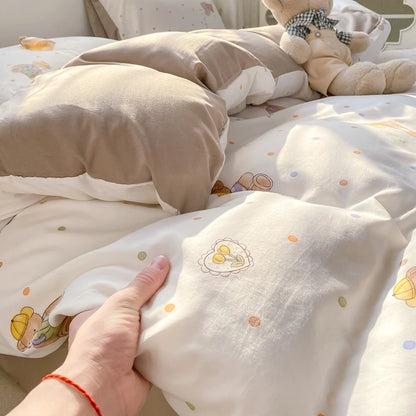 100% Washed Floral Bedding Set