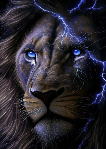 Black and Golden Light Lion Posters Modern Animal Canvas Painting HD Pictures Wall Art for Living Room Home Decoration No Frame