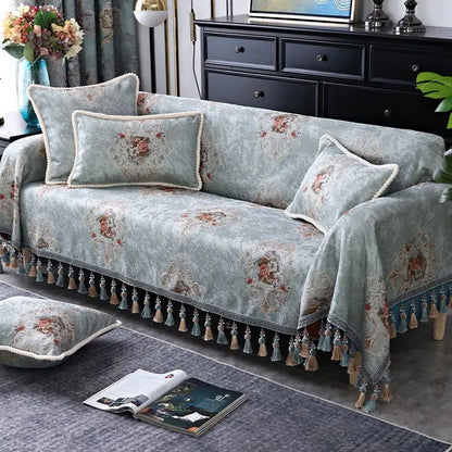 Throw Blanket Cotton Sofa Cover With Tassel Dust Anti-cat Scratch Protection Cover Sofa Blanket Full Four Season Throw Blanket