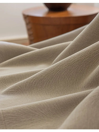 Custom Beige Chenille Luxury Curtains