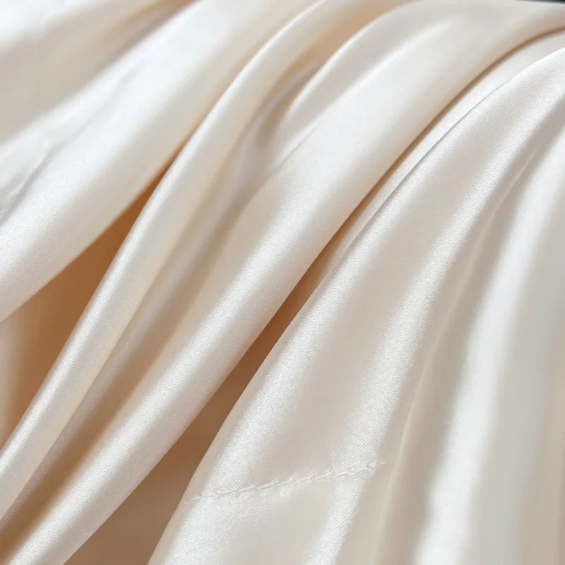 Luxury Bedding Set Solid Color Duvet Cover Bedsheet Pillowcase Smooth Satin Single Double King Queen Full Twin Size Quilt Cover