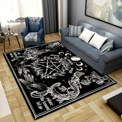 Gothic Witch Sacrifice Rugs Triple Moon Divination Home Living room Bedroom Large area soft carpet Halloween Decoration Rune # 6