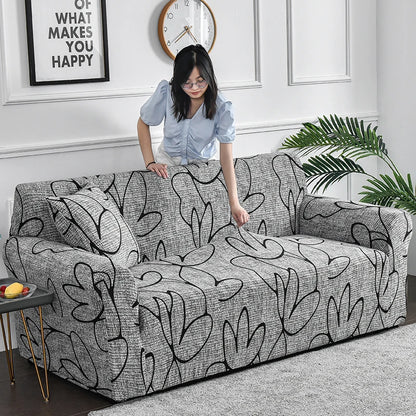 Flower Printed Elastic Sofa Cover for Living Room & Bedroom
