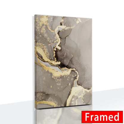 Marble Beige Gold Abstract Wall Art Posters with Frame Canvas Painting Prints Pictures Modern Living Room Interior Home Decor