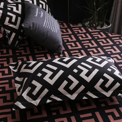 Luxury Black Comforter Set with Pillowcases