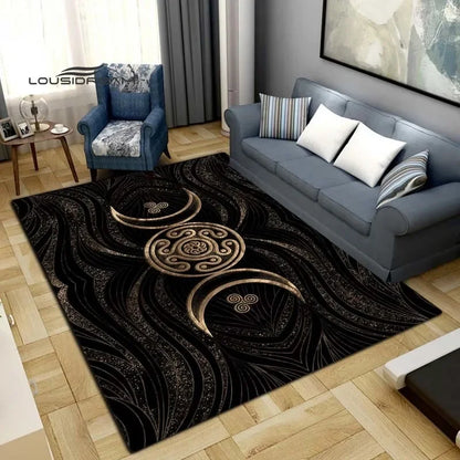Gothic Witch Sacrifice Rugs Triple Moon Divination Home Living room Bedroom Large area soft carpet Halloween Decoration Rune # 6