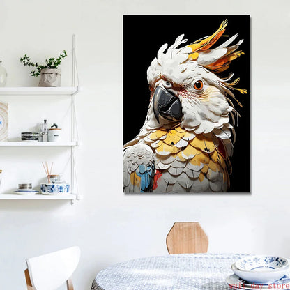 Crane Bird Owl Parrot Eagle  Toucan Flamingo Animal Splatter Poster Print Canvas Painting for Living Room Home Decor Cuadros