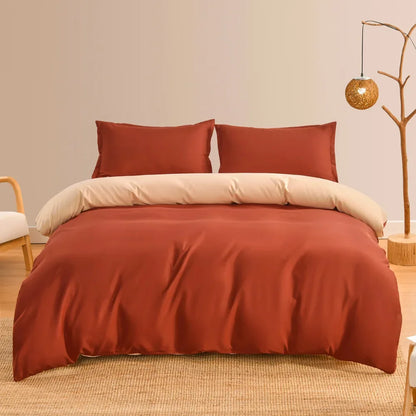 Nordic 3/4Pcs Solid Solor Bedding Set Home Duvet Cover Sheet Quilt Cover AB side Bedroom Decor Queen King Size 150x200 220x240