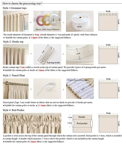 Custom Beige Chenille Luxury Curtains