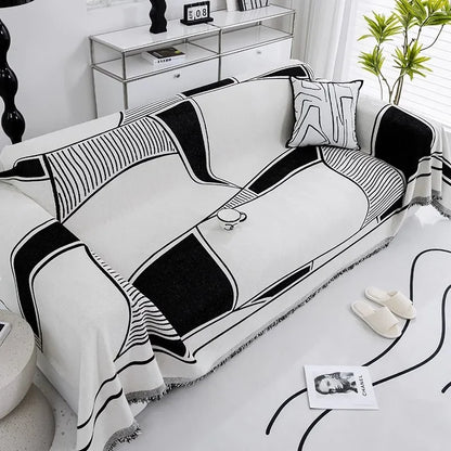 Nordic Tassel Throw Blanket Single Full Four Season Cotton Sofa Cover Dust Anti-cat Scratch Protection Cover Sofa Blanket Carpet