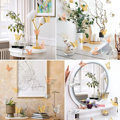 12Pcs 3D Hollow Butterfly Wall Stickers