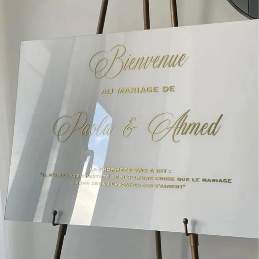 MARIAGE Le Prophete Quote Vinyl Decals Wedding Welcome Mirror Frame Stickers Personalized Texts Party Welcome Sign Custom Vinyls