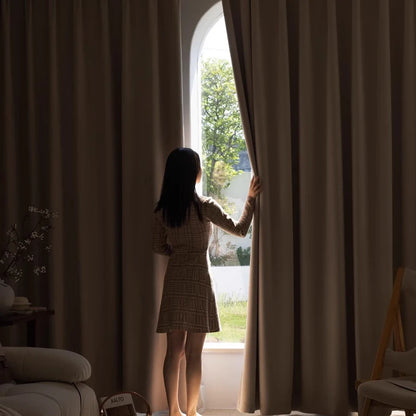 Custom Size Super Soft Chenille High Blackout Curtains for Bedroom Living Room Romantic Colors Three-dimensional Texture