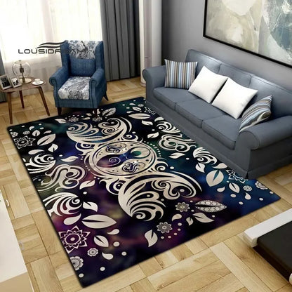 Gothic Witch Sacrifice Rugs Triple Moon Divination Home Living room Bedroom Large area soft carpet Halloween Decoration Rune # 6