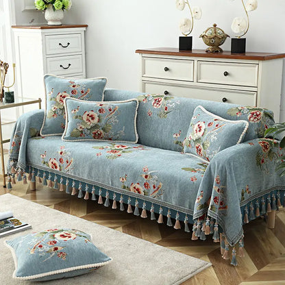 Throw Blanket Cotton Sofa Cover With Tassel Dust Anti-cat Scratch Protection Cover Sofa Blanket Full Four Season Throw Blanket