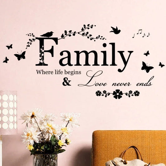 Family Love Never Ends Wall Decal