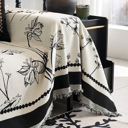 Vintage French Style Chenille Sofa Cover, Full Coverage for All Seasons, Luxury High-End Sofa Protector Slipcover