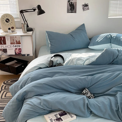 3pcs Duvet Cover Black Fashion Bedding Set for Men Grey Comforter Cover Microfiber Solid Color Quilt Cover with 2 Pillowcases