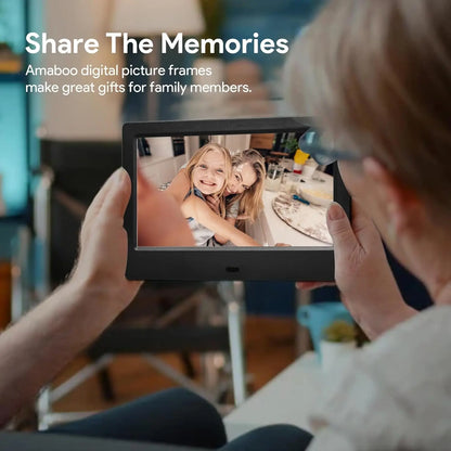 7 Inch Digital Picture Frame,  HD IPS Displays Photo Frames with Remote Control,Using USB or SD to Play Photos/Videos/Music,Gift