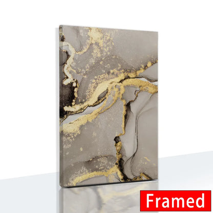 Marble Beige Gold Abstract Wall Art Posters with Frame Canvas Painting Prints Pictures Modern Living Room Interior Home Decor