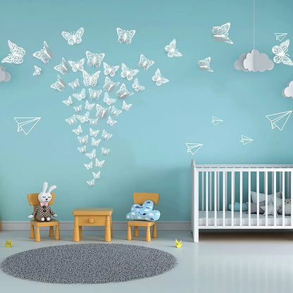 12Pcs 3D Hollow Butterfly Wall Stickers