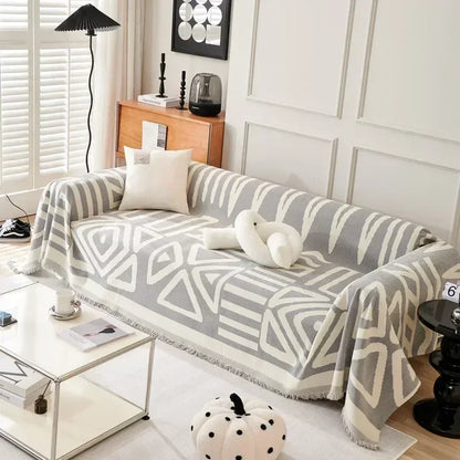 Nordic Tassel Throw Blanket Full Four Season Cotton Sofa Cover Towel Dust Anti-cat Scratch Protection Covers Sofa Blanket Carpet