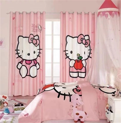 Kitty Pink Blackout Children's Room Curtains