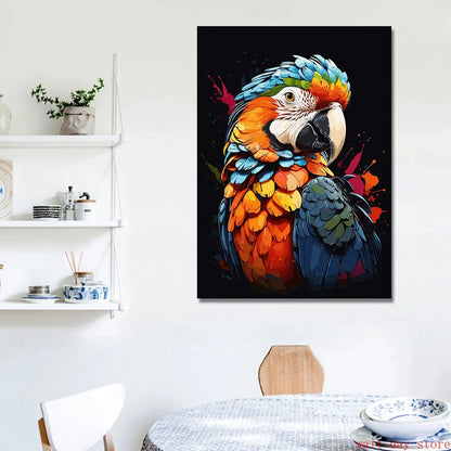 Crane Bird Owl Parrot Eagle  Toucan Flamingo Animal Splatter Poster Print Canvas Painting for Living Room Home Decor Cuadros