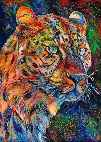 Abstract Animals Lion Tiger Cat Colour Canvas Painting Retro Art Home Wall Decoration Pictures Living Bedroom Quality Posters