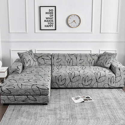 Flower Printed Elastic Sofa Cover for Living Room & Bedroom