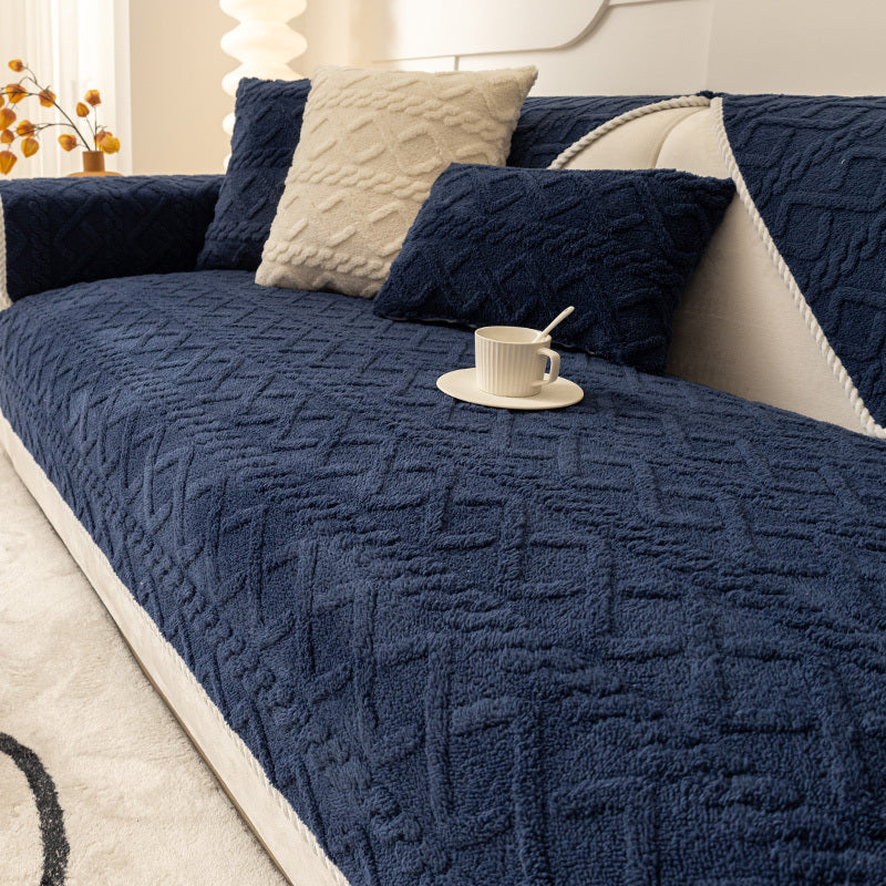 Simple Sofa Cushion Cover Plush Thickened Anti-skid