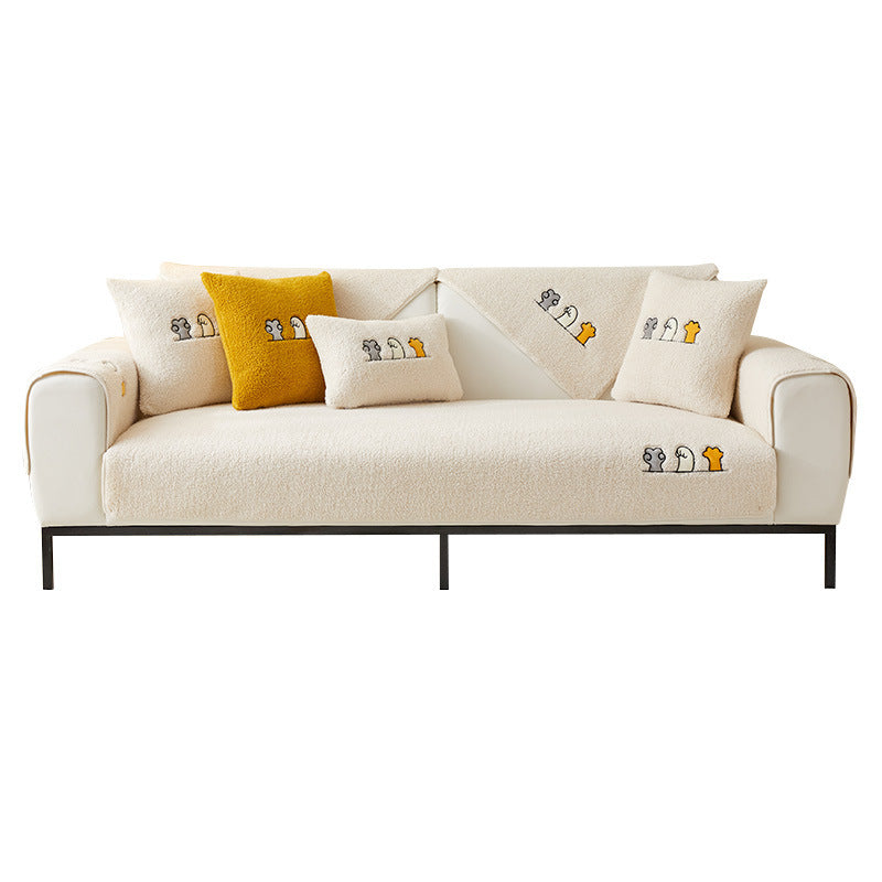 Non-slip Thick Lambskin Sofa Cushion