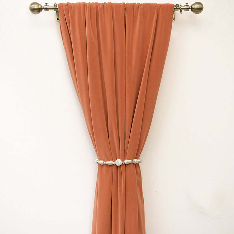 Solid Color Retro Bedroom Blackout Curtains