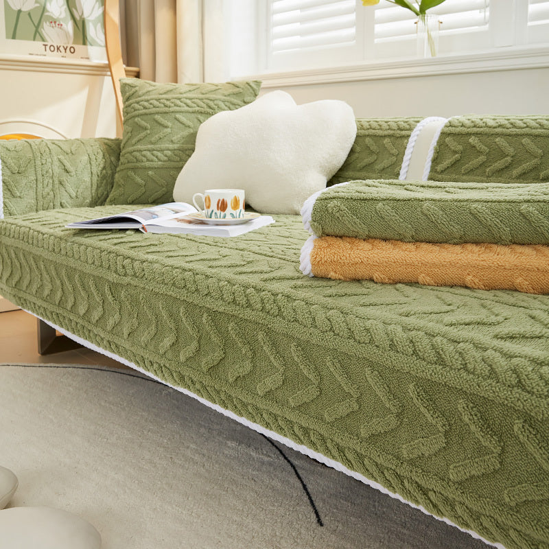 Simple Sofa Cushion Cover Plush Thickened Anti-skid