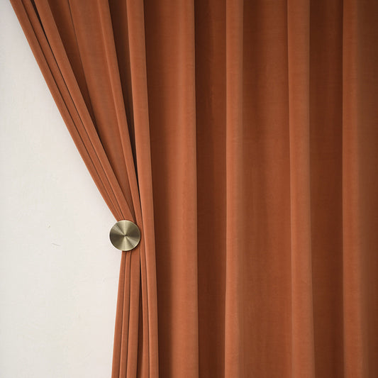 Solid Color Retro Bedroom Blackout Curtains